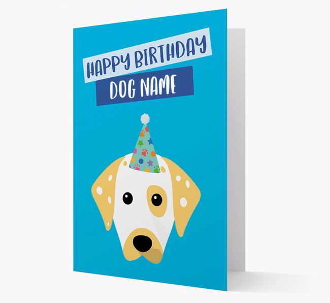 Personalised 'Happy Birthday {dogsName}' Card with {breedCommonName} Icon